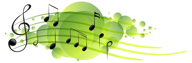 Gratis vector muzikale melodiesymbolen op groene vlek