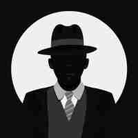 Gratis vector mysterieus gangsterkarakter