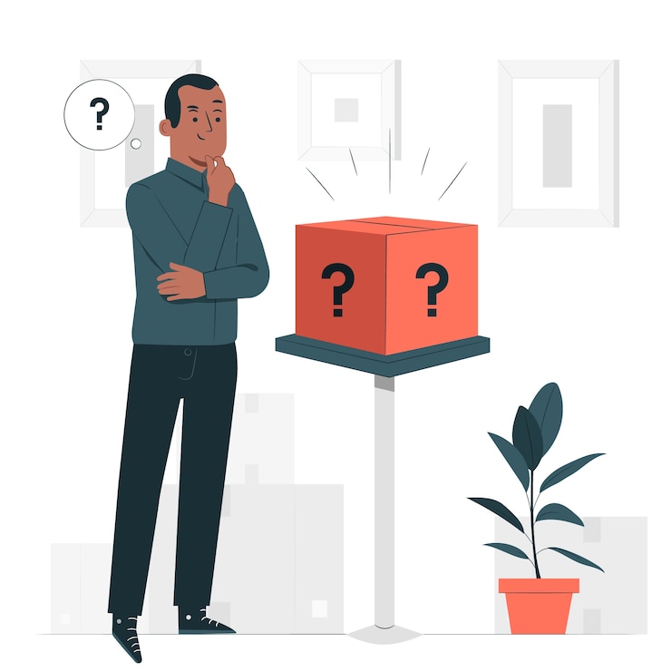 Gratis Vector mystery box concept illustratie