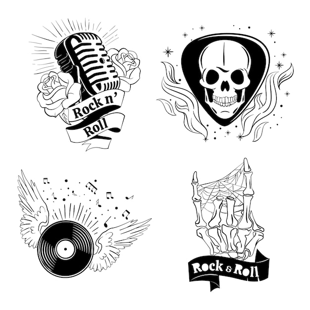 Mystieke donkere rock-'n-roll-stickers