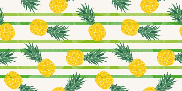 Naadloos patroon met ananas-aquarelstijl elegante sjabloon voor mode-afdrukken