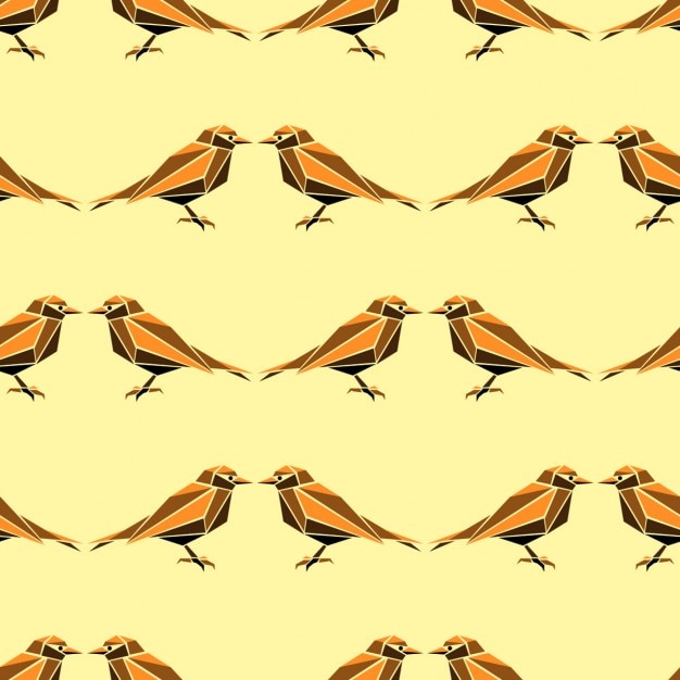 Gratis vector naadloos patroon met geometrische vogels