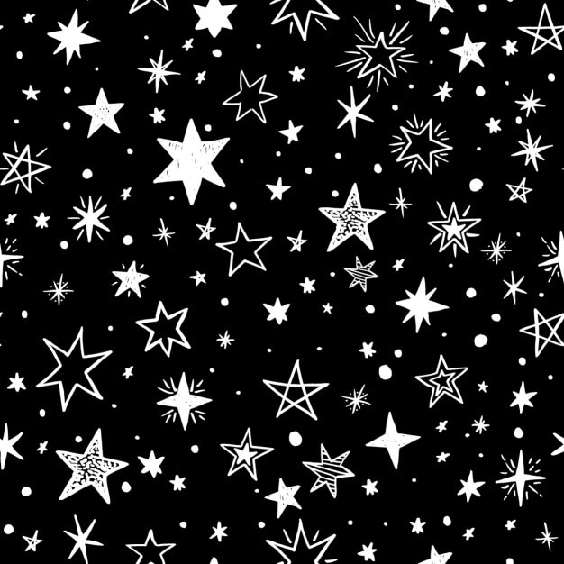 Naadloos patroon met handgetekende sterren