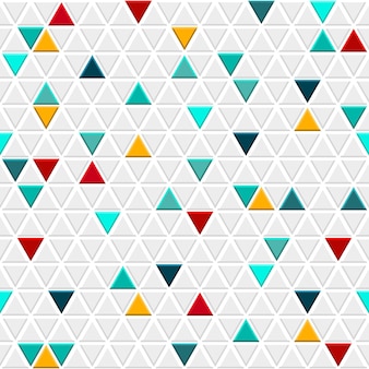 Naadloos patroon van kleine driehoekjes in grijze kleuren met enkele gekleurde driehoekjes