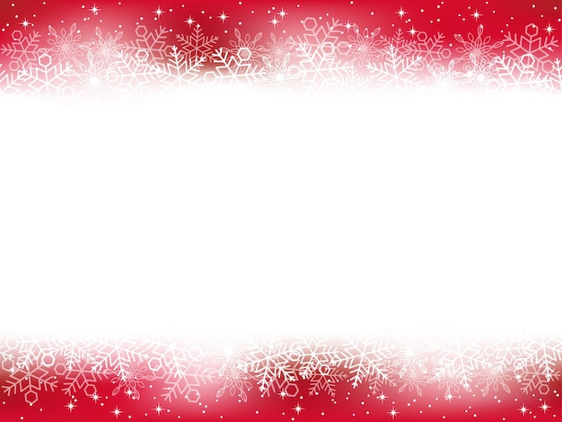 Naadloos Vector Rood Abstract Sneeuwkader voor Kerstmisseizoen. Horizontaal herhaalbaar.
