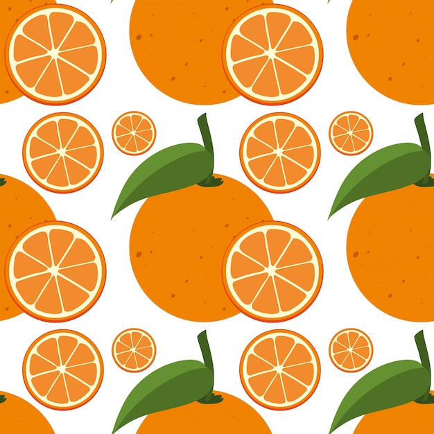 Naadloze achtergrond sjabloon met verse sinaasappels