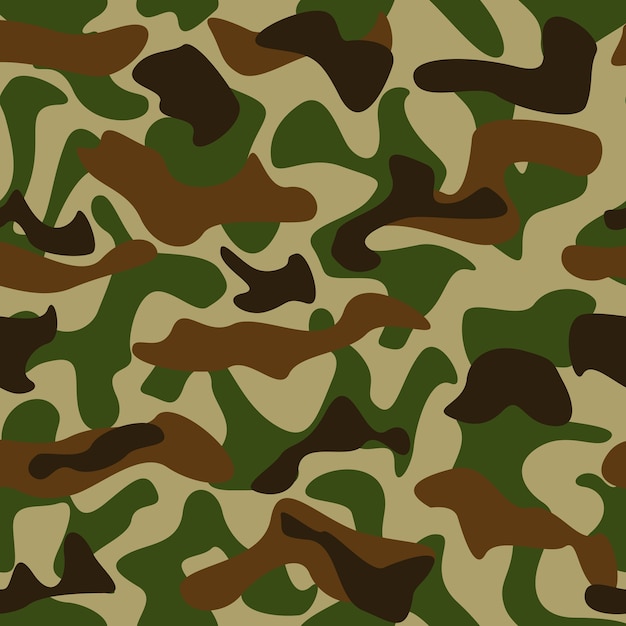 Gratis vector naadloze camouflage patroon groene en bruine kleuren