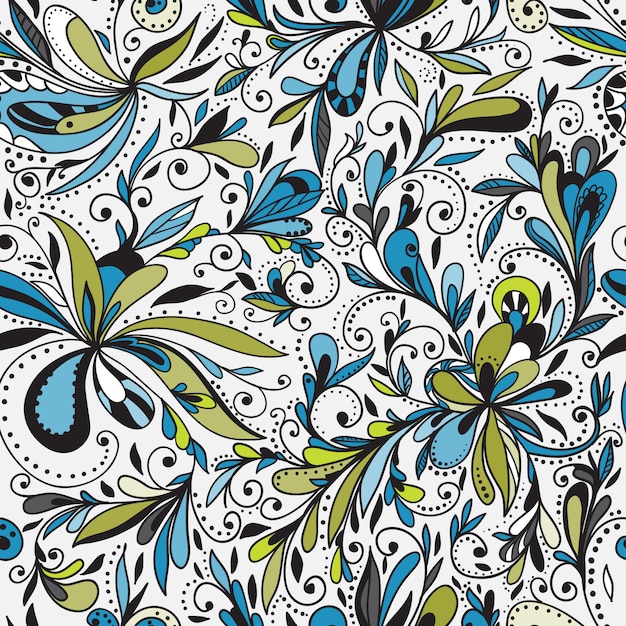 Gratis vector naadloze doodle floral achtergrond