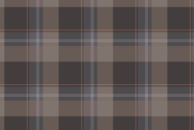 Naadloze geruite achtergrond, bruine tartan, traditionele Schotse ontwerpvector