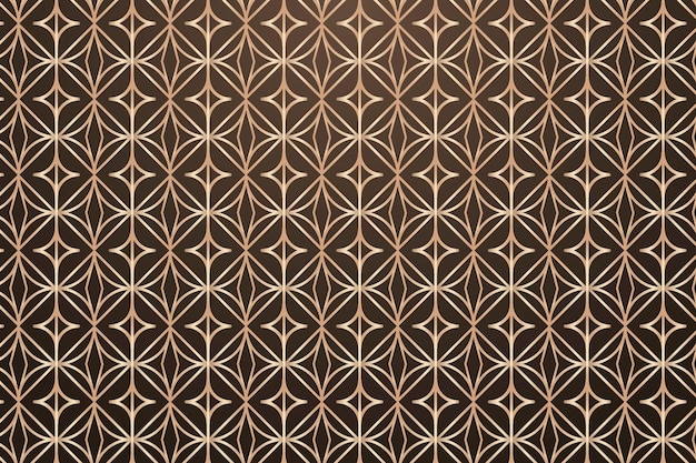 Naadloze gouden ronde geometrische patroon achtergrond