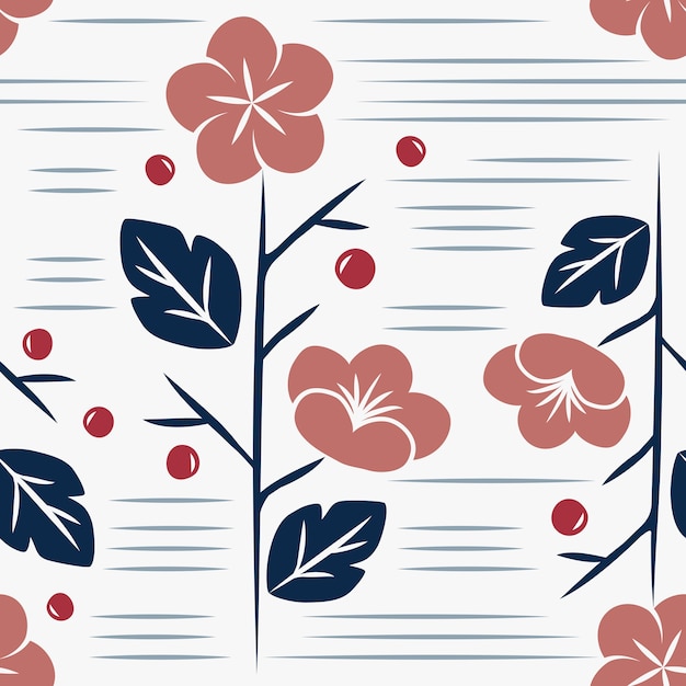 Gratis vector naadloze japanse stijl bloemmotief