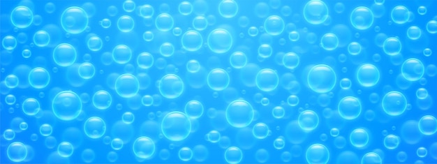 Naadloze patroon luchtbellen op blauw wateroppervlak