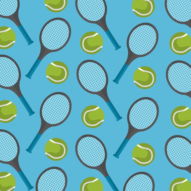 Naadloze patroon tennisbal en racket