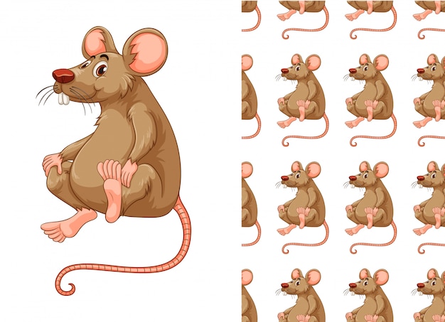 Gratis vector naadloze rat patroon cartoon