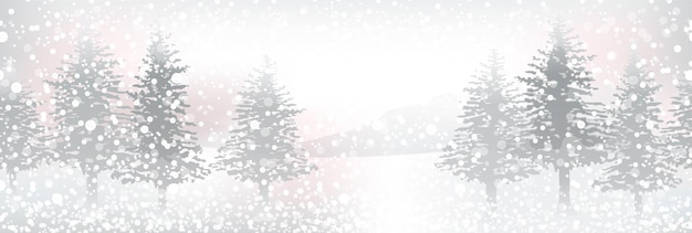Naadloze Winter Forest Achtergrond Vector Illustratie Horizontaal Herhaalbaar