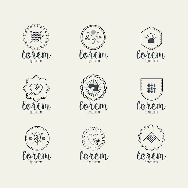 Gratis vector naaien logo collectie