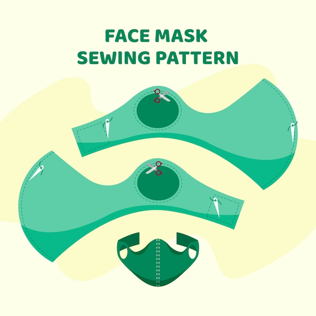 Gratis vector naaipatroon gezichtsmasker