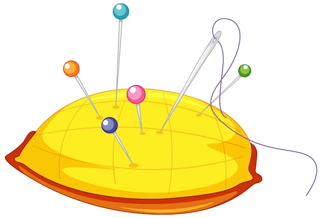 Naaldkussen op witte achtergrond