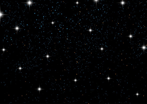 Gratis vector nachtelijke hemel met sterren