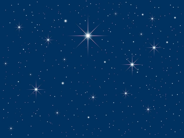 Gratis vector nachtelijke hemel vol fonkelende sterren