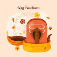 Gratis vector nag panchami illustratie