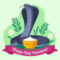 Gratis vector nag panchami illustratie