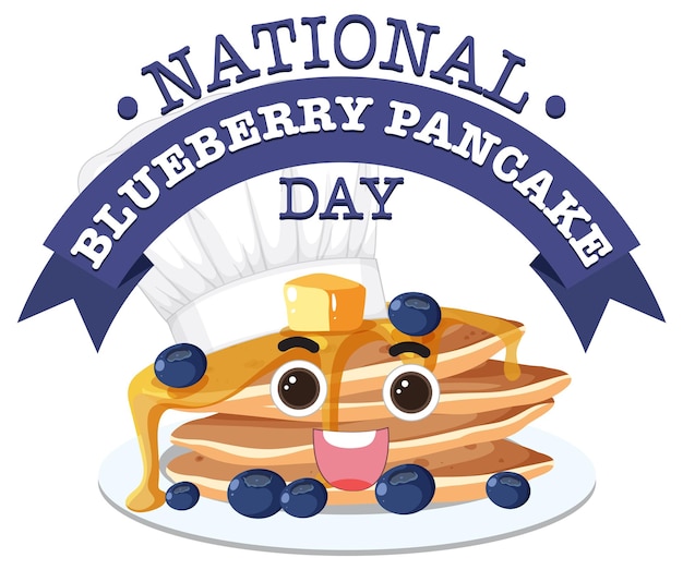 Gratis vector nationale blueberry pancake day-banner