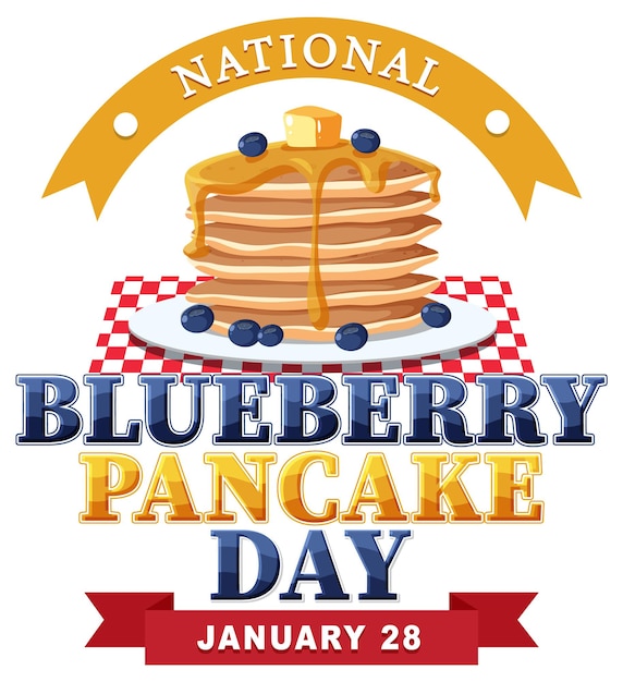 Gratis vector nationale blueberry pancake day-banner