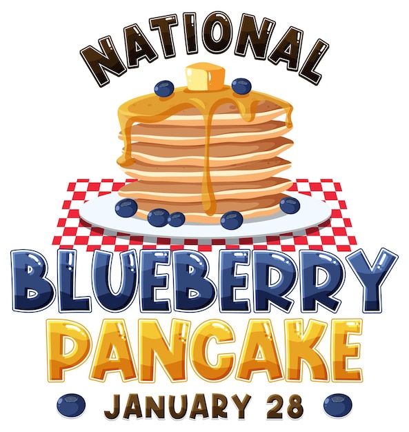 Gratis vector nationale blueberry pancake day-banner