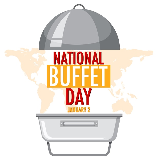 Gratis vector nationale buffet dag tekst banner ontwerp