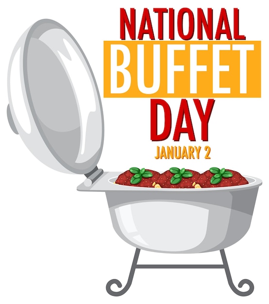 Gratis vector nationale buffet dag tekst banner ontwerp