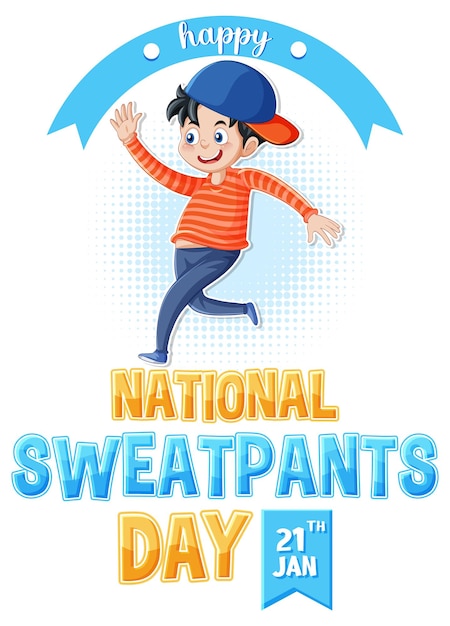 Gratis vector nationale joggingbroek dag tekstbanner