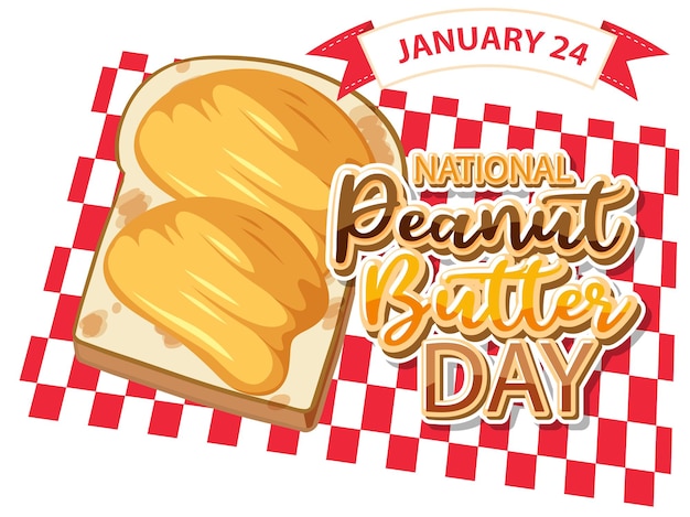 Gratis vector nationale peabut butter day banner ontwerp