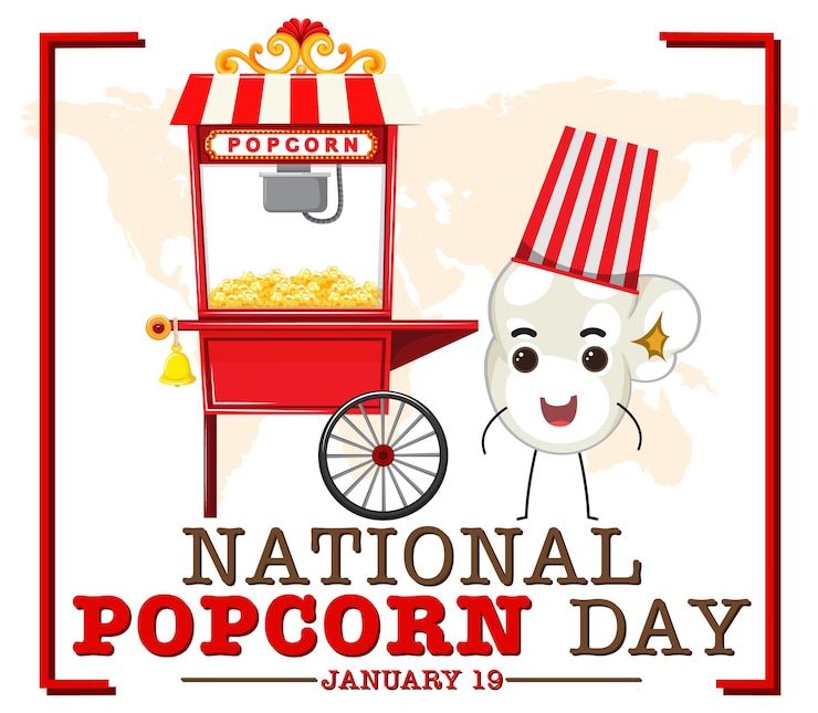 Gratis Vector nationale popcorn dag logo banner