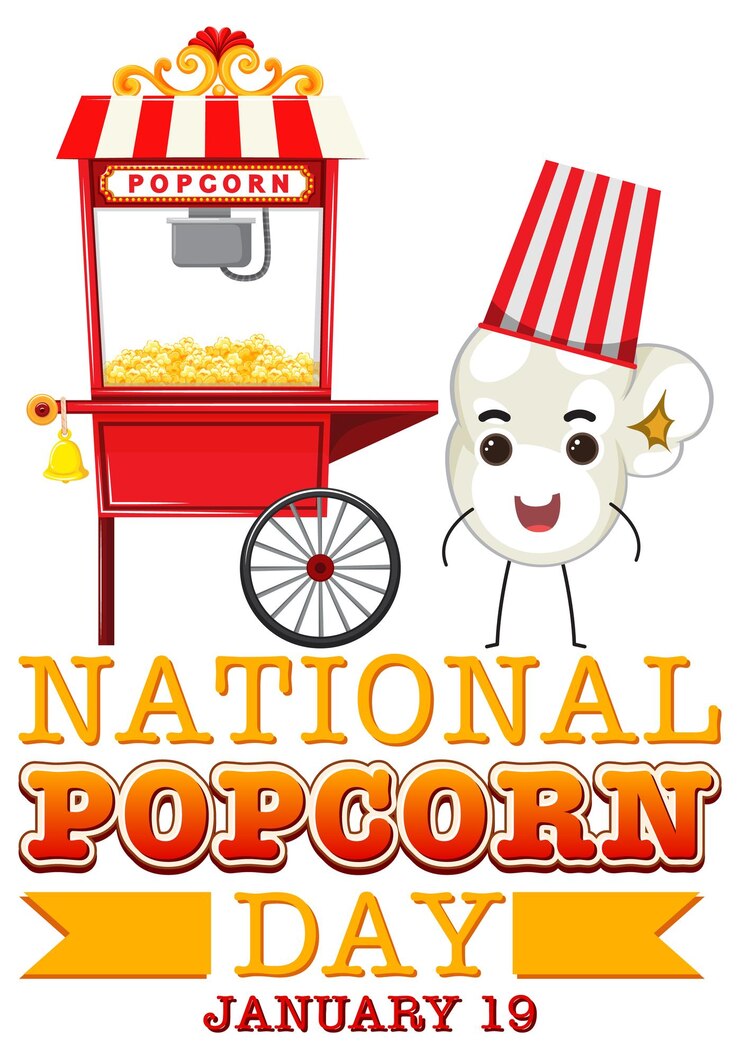Gratis Vector nationale popcorn dag logo banner