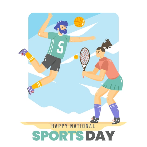 Gratis vector nationale sportdag illustratie