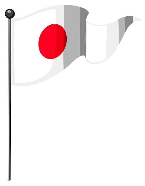 Gratis vector nationale vlag van japan met paal