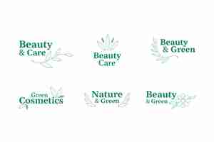 Gratis vector nature cosmetica logo collectie