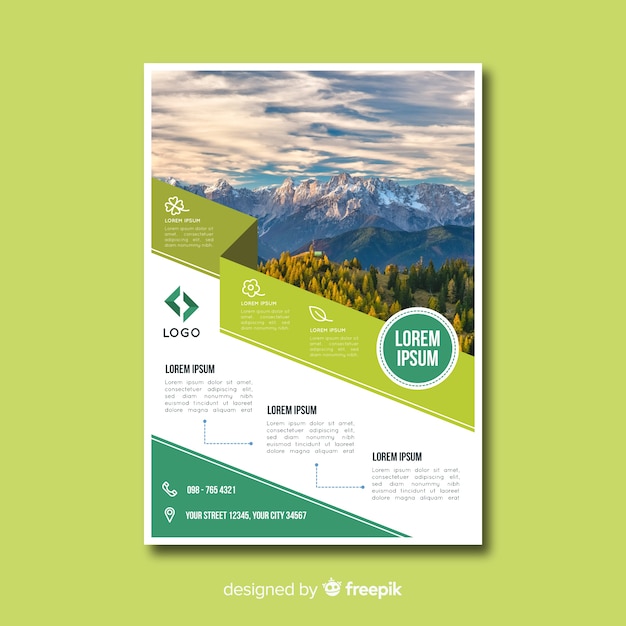 Natuur flyer-sjabloon met modern design