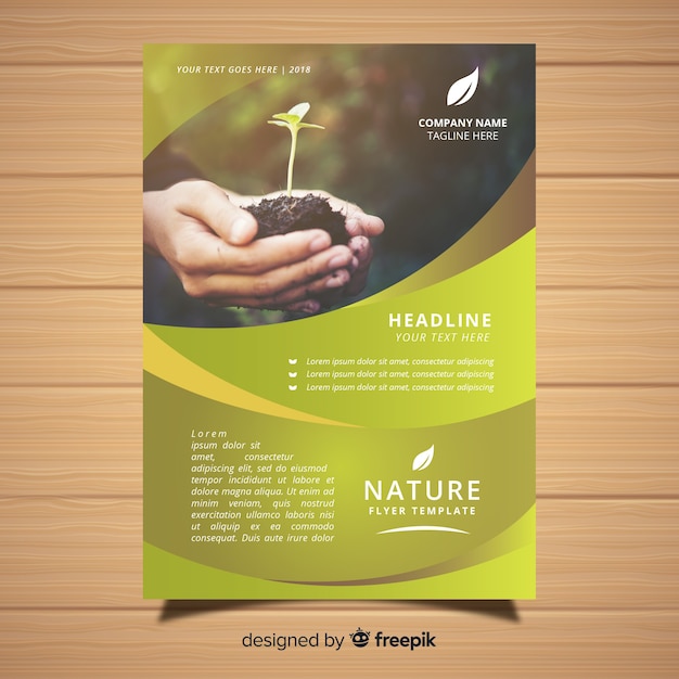 Natuur flyer-sjabloon met modern design