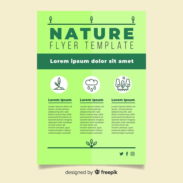 Gratis vector natuur flyer sjabloon