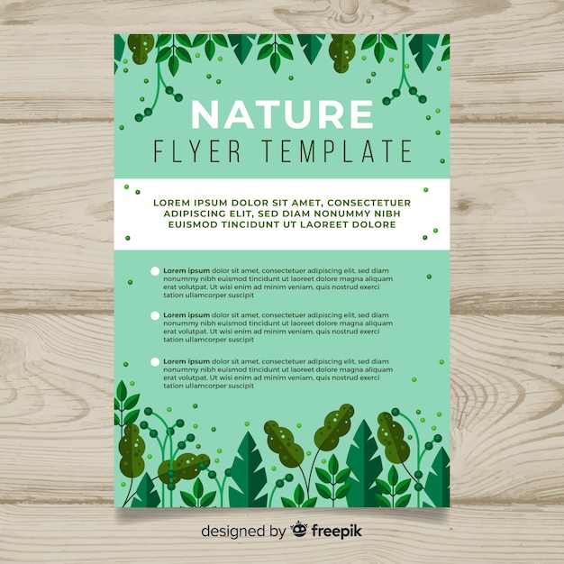 Gratis vector natuur flyer sjabloon