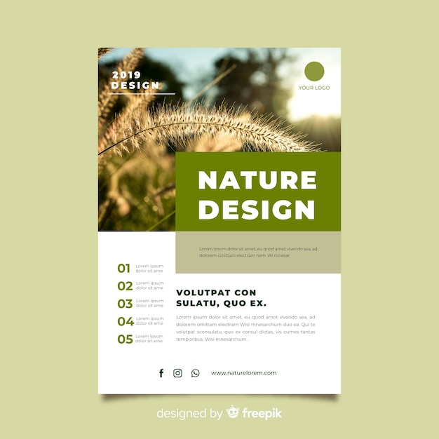 Gratis vector natuur flyer sjabloon