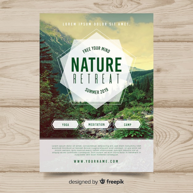 Gratis vector natuur flyer sjabloon