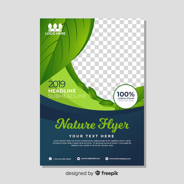 Gratis vector natuur flyer sjabloon