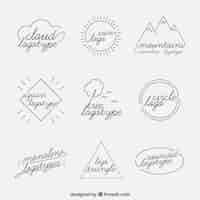 Gratis vector natuur monoline logo set