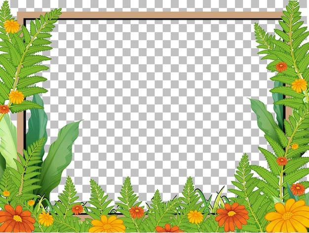 Gratis vector natuur planten frame transparante achtergrond