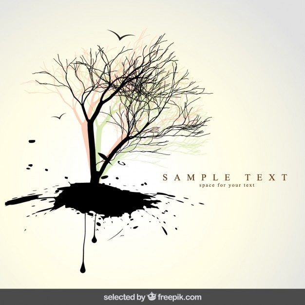 Gratis vector natuurlijke achtergrond met boom silhouet