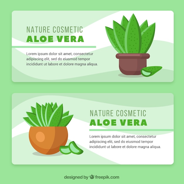 Gratis vector natuurlijke aloe vera banner