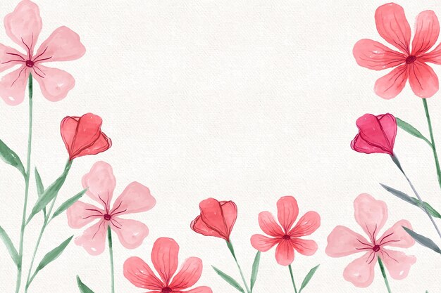 Natuurlijke aquarel roze bloemen achtergrond